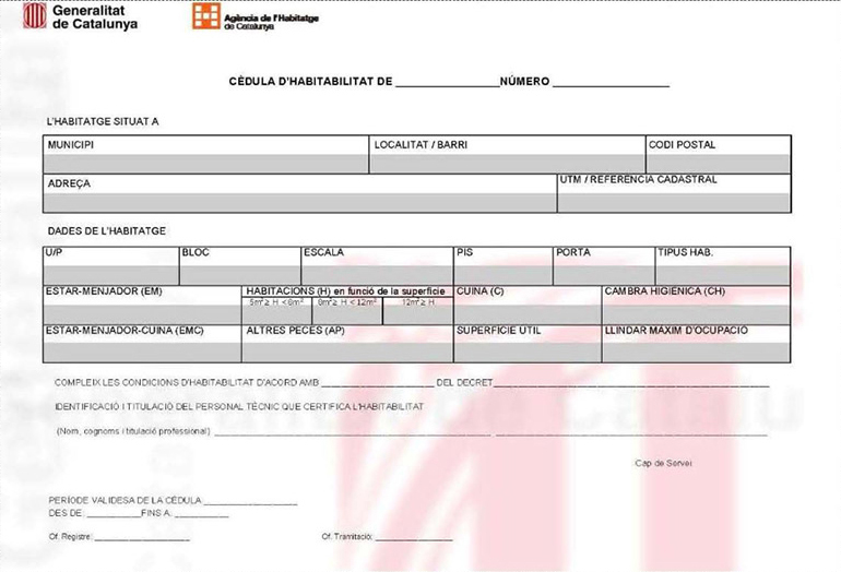 Document cèdula habitabilitat